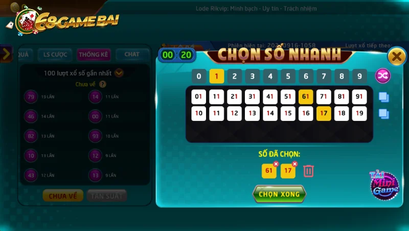 Hướng dẫn cách chơi Keno 68 game bài đơn giản